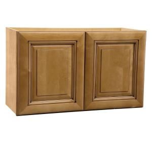 Home Decorators Collection Assembled 30x18x12 in. Wall Double Door Cabinet in Lewiston Toffee Glaze W3018 LTG