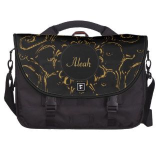 Flower Of Love (Henna) (Golden) Laptop Bags