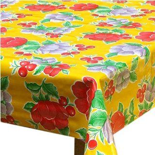 Poppy Oilcloth Table Cloth   Yellow (48 x 108): Tablecloths: Kitchen & Dining