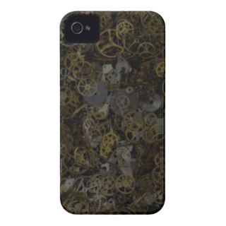 Steampunk gears, cogs, watch parts pattern print iPhone 4 Case Mate cases