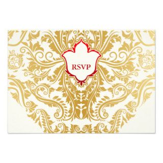 Fancy Flourishes Golden Indian Arabic Wedding Personalized Announcement