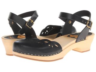 Swedish Hasbeens Haga Womens Clog Shoes (Black)