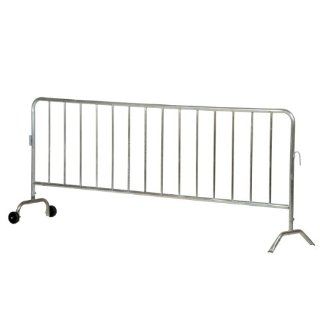 Vestil PRAIL 102 HD G W Bright Zinc Plated Heavy Duty Crowd Control Interlocking Barrier with 1 Wheel and 1 Curved Foot, Steel, 102" Length, 40" Height, 3/4" Rail Diameter: Plate Casters: Industrial & Scientific