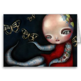 Jinxi Octopus Tattoo Girl Card