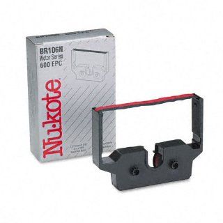 Nu Kote : BR106N Calculator Ribbon, Nylon, Black/Red  :  Sold as 2 Packs of   1   /   Total of 2 Each: Office Products