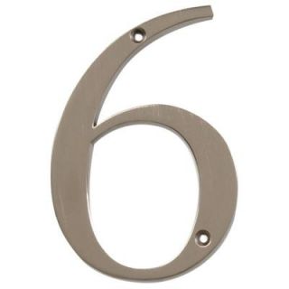The Hillman Group Distinctions 4 in. Flush Mount Brushed Nickel House Number 6 843326