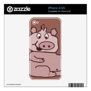 Drawn Pig face iPhone 4S Skin