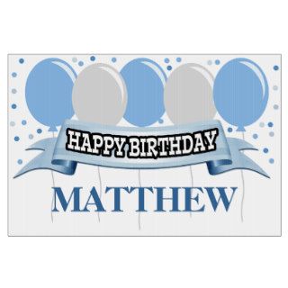Blue/Silver Name Personalized Happy Birthday Yard Sign