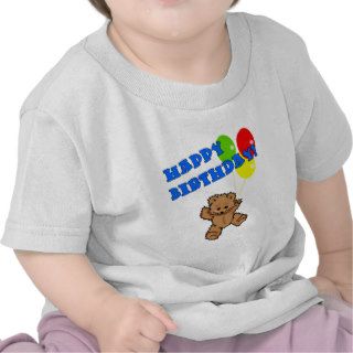 Happy Birthday Teddy Bear with Balloons Tshirt