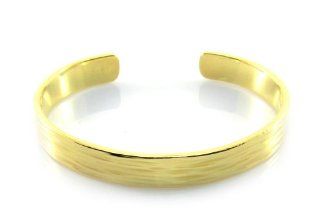 MGD, 10 MM Width Streaked Gold Tone Brass Cuff Bracelet, Adjustable Bangle One Size Fit All, Fashion Jewelry for Women, Teens and Men, JE 0037B: Jewelry