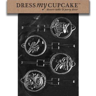 Dress My Cupcake DMCC141 Chocolate Candy Mold, 12 Days of X Mas Lollipop 9 12, Christmas: Kitchen & Dining
