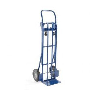 Steel 2 In 1 Convertible Hand Truck With Semi Pneumatic Wheels: Office Products