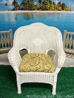 Wicker Furniture Outdoor Patio Chair Cushion   Honeydew Paisley : Patio, Lawn & Garden