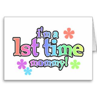 Rainbow Text First Time Mommy Card