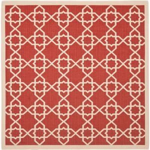 Safavieh Courtyard Red/Beige 7.8 ft. x 7.8 ft. Square Area Rug CY6032 248 8SQ
