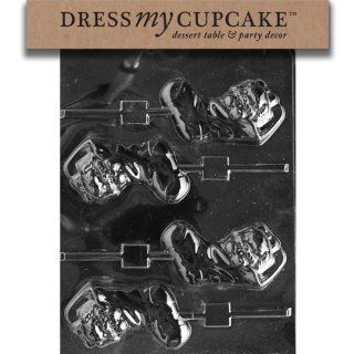Dress My Cupcake DMCC153 Chocolate Candy Mold, Pup in Stocking Lollipop, Christmas: Kitchen & Dining