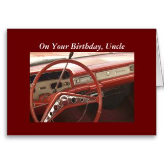 Uncle's Birthday, Chevy Belaire Steering Wheel Card