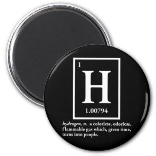 hydrogen   a gas which turns into people refrigerator magnet