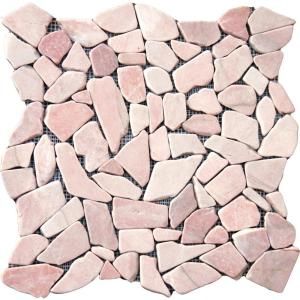 MS International Buff Flat Pebbles 16 in. x 16 in. x 10 mm Tumbled Marble Mesh Mounted Mosaic Tile (12.46 sq. ft. / case) LPEBMBUFF1616FLT
