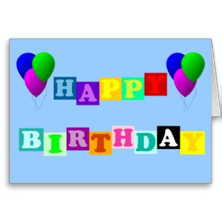 Happy Birthday with Balloons Greeting Cards