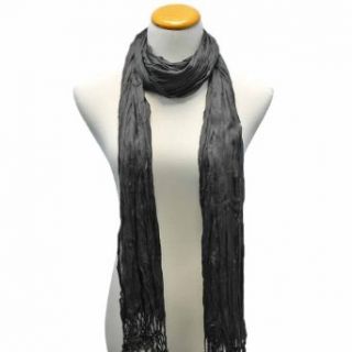 Luxury Divas Black Silky Scrunch Long Shawl Scarf Wrap With Fringe at  Womens Clothing store: Fashion Scarves
