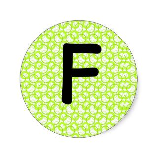 KRW Cool Lime Circle Letter F 1.5 Inch Sticker