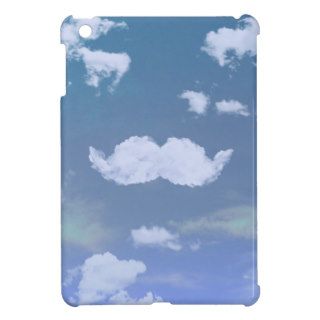 Funny Mustache Cool White Clouds Blue Skyscape iPad Mini Cases