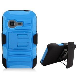 For Samsung Freeform M T189N (MetroPCS) Navy Armor Case, w/ Blue Skin & Black Stand: Cell Phones & Accessories