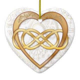 Double Infinity Gold Heart 1   Ornament