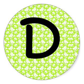 KRW Cool Lime Circle Letter D 3 Inch Sticker