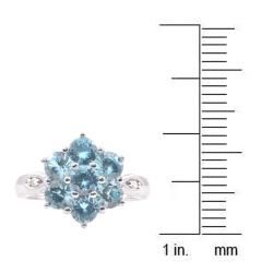 Michael Valitutti 14k White Gold Blue Cubic Zirconia and Diamond Ring Michael Valitutti Cubic Zirconia Rings