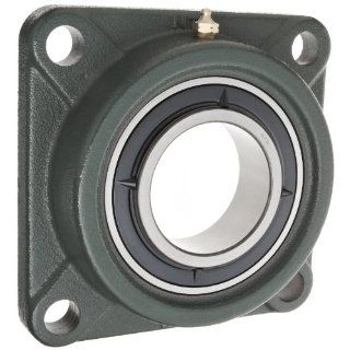 NTN UKF205D1 Light Duty Flange Bearing, 4 Bolts, Adapter Mounted, Regreasable, Contact and Flinger Seals, Cast Iron, 20mm Bore, 2 3/4" Bolt Hole Spacing Width, 3 3/4" Height: Flange Block Bearings: Industrial & Scientific