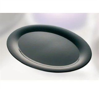 Black Pearl Melamine 2 Tone Round Meat Platter  22" X 16.5" NSF [Box of 2]: Kitchen & Dining