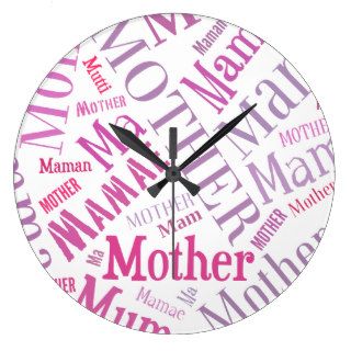 Mother In Many Languages Wall Clock
