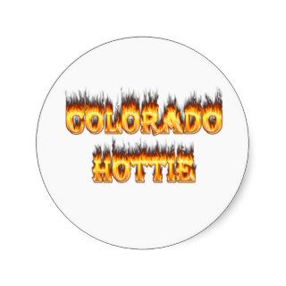 Colorado Hottie Fire And falesm Round Stickers