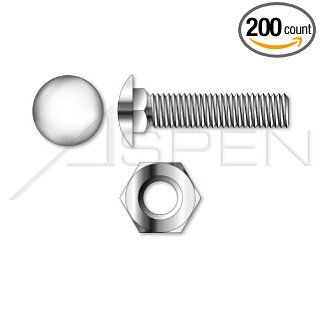 (200pcs each) 5/16" 18 X 1 1/4 Carriage Bolts, Hex Nuts, Stainless Steel 18 8 Ships FREE in USA: Industrial & Scientific