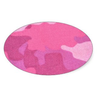 Pink Camouflage Military Pattern Peace Destiny Oval Stickers