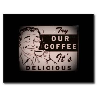 Vintage Delicious Coffee Post Card