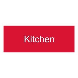 Kitchen White on Red Engraved Sign EGRE 385 WHTonRed Wayfinding  Business And Store Signs 