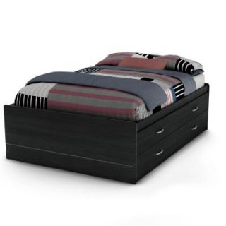 South Shore Furniture Cosmos Full Size Storage Bed in Black Onyx 3127209