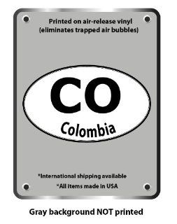 Colombia country code euro oval vinyl sticker decal 5" x 3" 