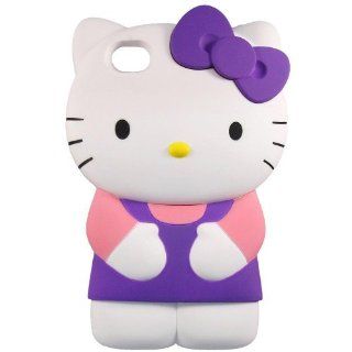 HELLO KITTY PURPLE 3D SILICONE CASE COVER PROTECTOR FOR IPOD 4 4TH GENERATION KPOORANBRAND: Cell Phones & Accessories