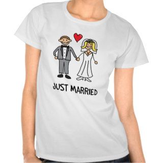 Just Married Cartoon T Shirt