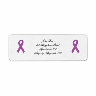 Purple Ribbon Address Return Label