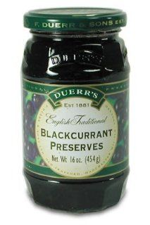Duerrs Blackcurrant Preserves   16oz   454g   Glass Jar : Jams Jellies And Preserves : Grocery & Gourmet Food