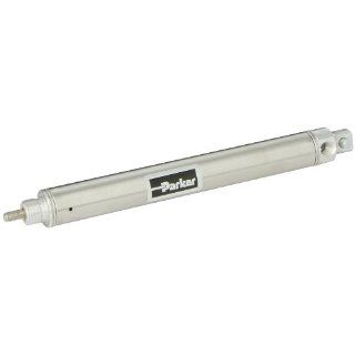 Parker .88PSR04.0 Stainless Steel Air Cylinder, Round Body, Single Acting, Spring Return, Pivot Mount, Non cushioned, 7/8 inches Bore, 4 inches Stroke, 1/4 inches Rod OD, 1/8" NPT Port: Industrial Air Cylinders: Industrial & Scientific