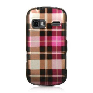 VMG For LG Rumor Reflex LN272 (LG Freedom) Cell Phone Graphic Image Design Faceplate Hard Case Cover   Pink Brown Checkerd Plaid: Cell Phones & Accessories