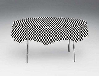 82" Black and White Checker Round Plastic Table Cover (QTY: 5) : Patio Table Covers : Patio, Lawn & Garden