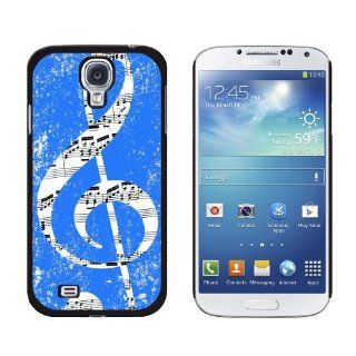 Graphics and More Vintage Treble Clef Music Blue Snap On Hard Protective Case for Samsung Galaxy S4   Non Retail Packaging   Black: Cell Phones & Accessories