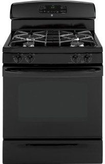 GE JGB281DERBB 30" Black Gas Sealed Burner Range: Kitchen & Dining